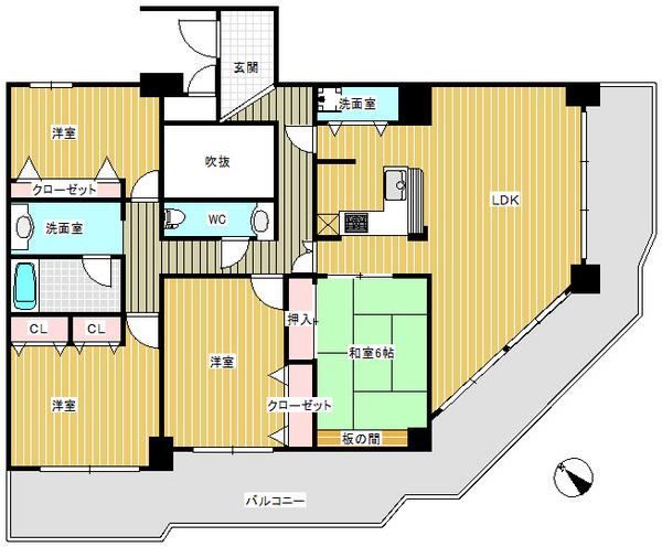 Floor plan. 4LDK, Price 26 million yen, Footprint 130.13 sq m