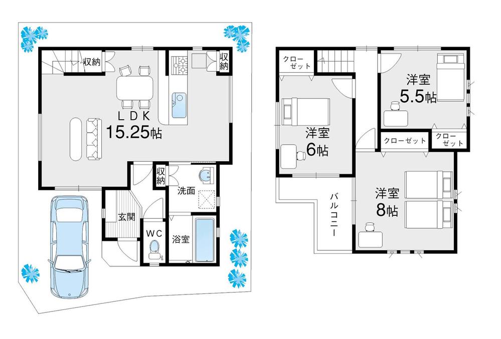 Floor plan. (No. 2 locations), Price 26,980,000 yen, 3LDK, Land area 76.06 sq m , Building area 79.38 sq m