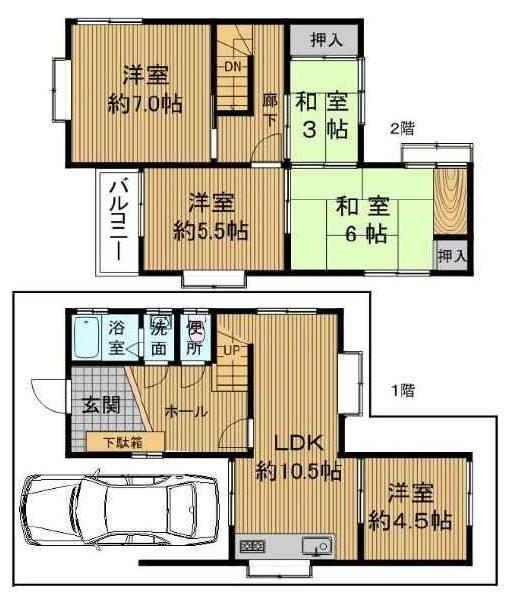 Floor plan. 17,900,000 yen, 5LDK, Land area 75.64 sq m , Building area 90.6 sq m