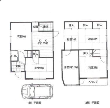 Floor plan. 7 million yen, 6DK, Land area 64.41 sq m , Building area 81.33 sq m 6DK + is a floor plan of the garage