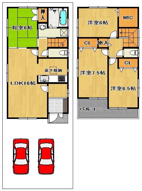 Floor plan. (No. 2 locations), Price 26,800,000 yen, 4LDK, Land area 125.51 sq m , Building area 98.82 sq m