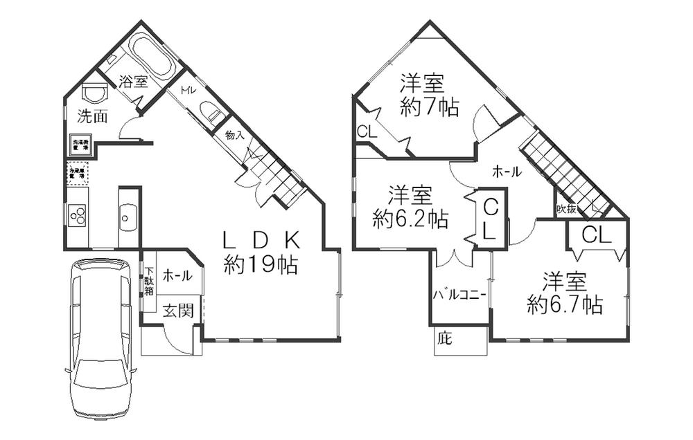 Floor plan. 29,800,000 yen, 3LDK, Land area 90.4 sq m , Building area 93.02 sq m 3LDK 93.02 sq m