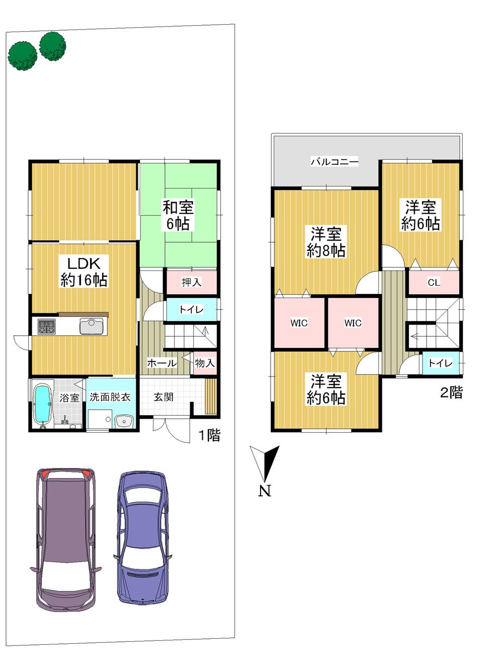 Floor plan. 31,800,000 yen, 4LDK + 2S (storeroom), Land area 161.9 sq m , Building area 106.4 sq m