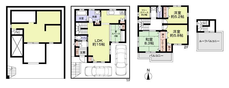 Floor plan. 26,800,000 yen, 3LDK + S (storeroom), Land area 89.9 sq m , Building area 95.04 sq m