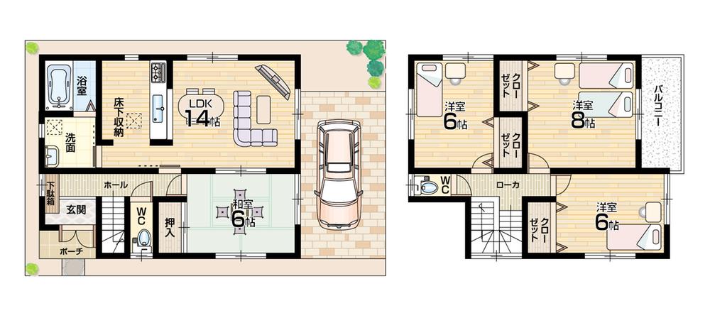 Floor plan. (No. 3 locations), Price 23,900,000 yen, 4LDK, Land area 87.74 sq m , Building area 93.96 sq m