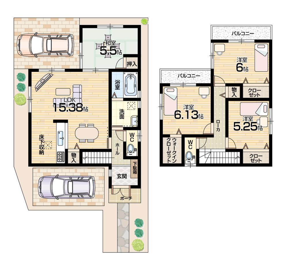 Floor plan. (No. 5 locations), Price 25,900,000 yen, 4LDK+S, Land area 100.6 sq m , Building area 94.76 sq m