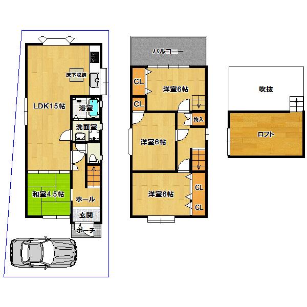 Floor plan. 10.8 million yen, 4LDK, Land area 86.3 sq m , Building area 85.86 sq m