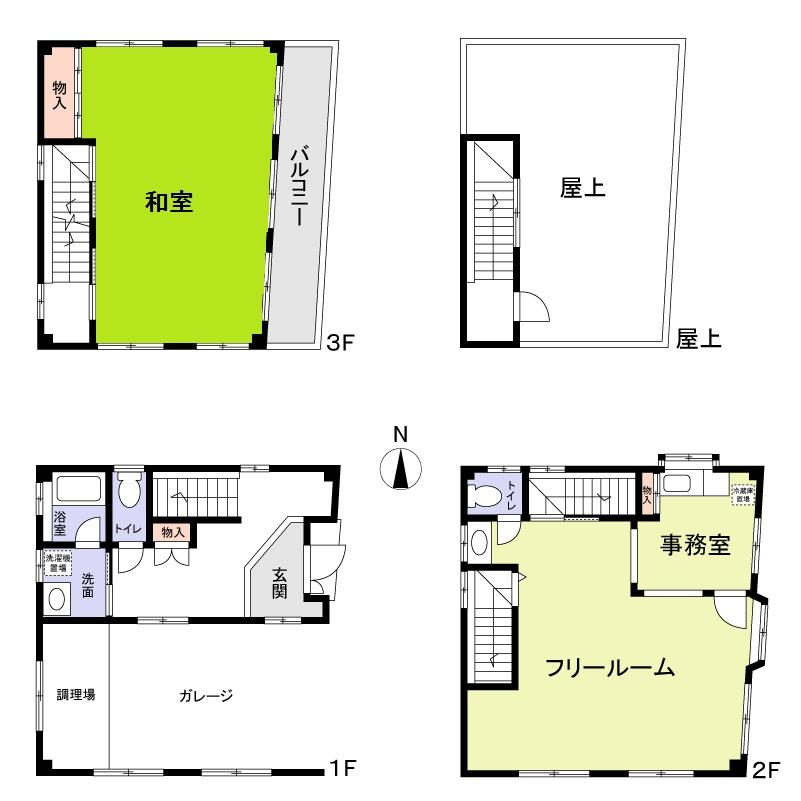 Floor plan. 24,900,000 yen, 1LDK, Land area 124.37 sq m , Building area 137.45 sq m