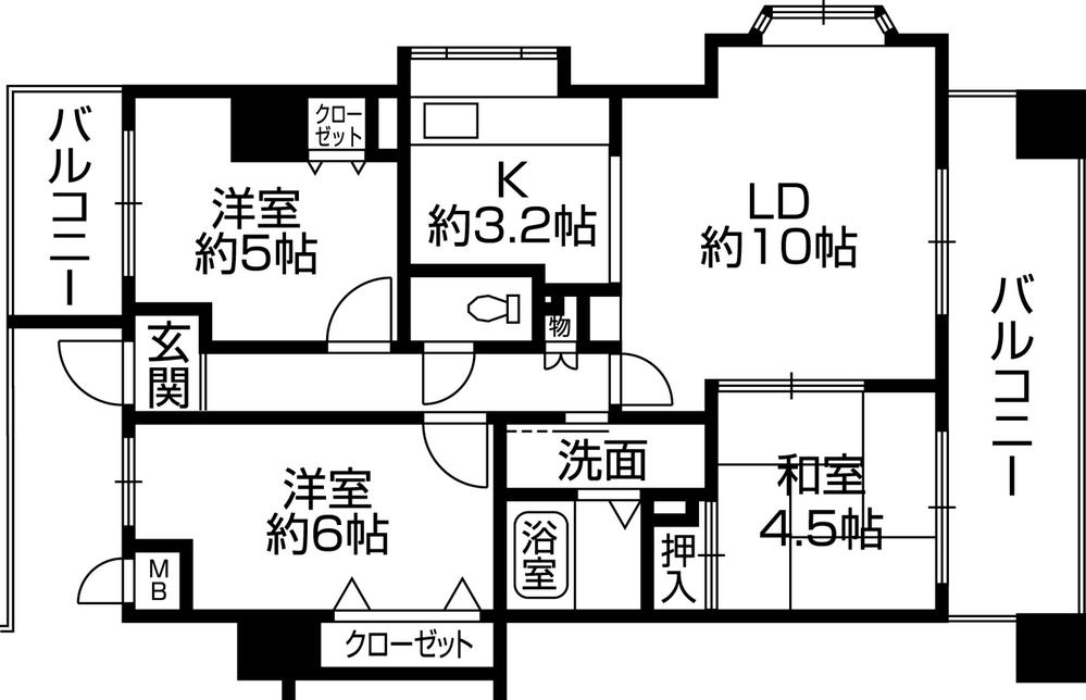 Floor plan. 3LDK, Price 13.8 million yen, Occupied area 63.48 sq m , Balcony area 14.2 sq m square room