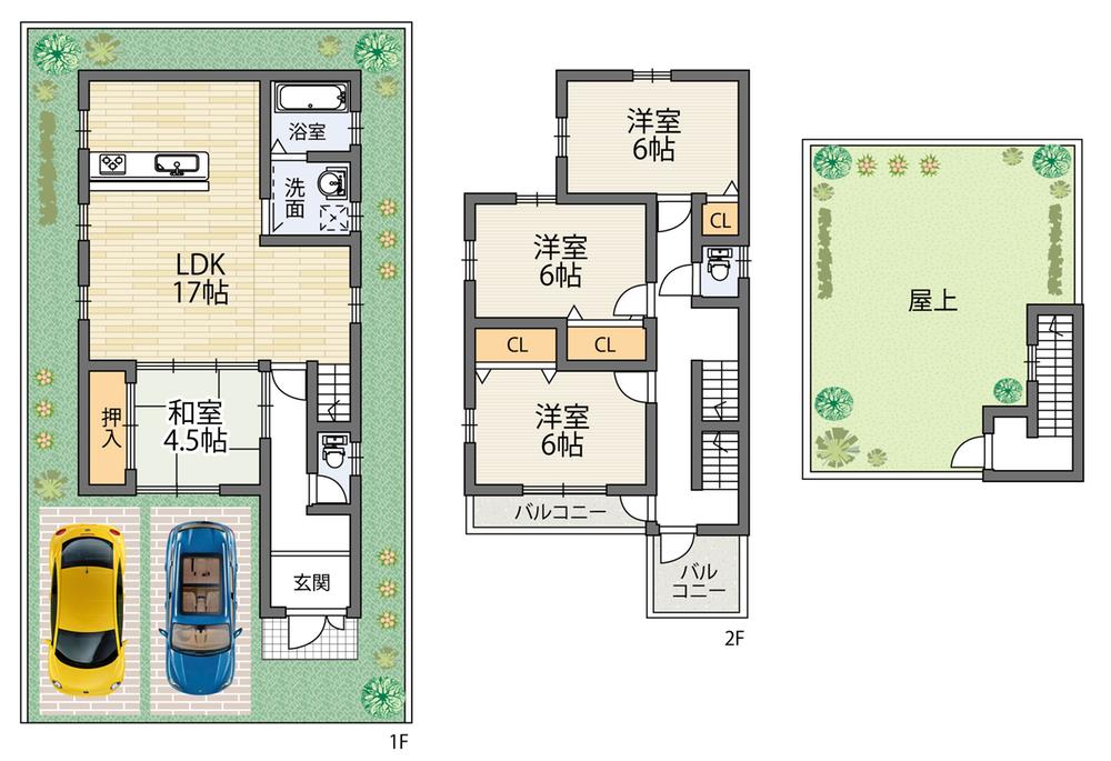 Floor plan. Price 35,800,000 yen, 4LDK, Land area 96.01 sq m , Building area 84.24 sq m