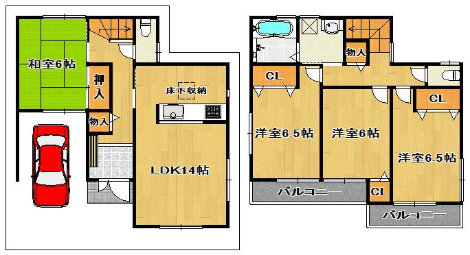 Floor plan. (No. 4 locations), Price 23.8 million yen, 4LDK, Land area 87.95 sq m , Building area 104.76 sq m