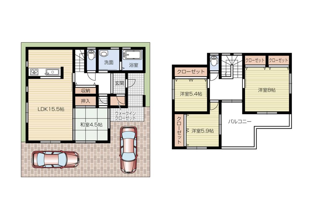 Floor plan. 39,800,000 yen, 4LDK, Land area 98.6 sq m , Building area 95.98 sq m