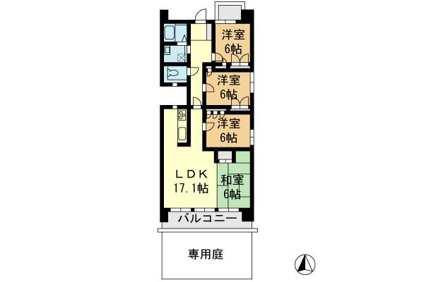 Floor plan. 4LDK, Price 22,800,000 yen, Footprint 93.6 sq m , Balcony area 4.5 sq m