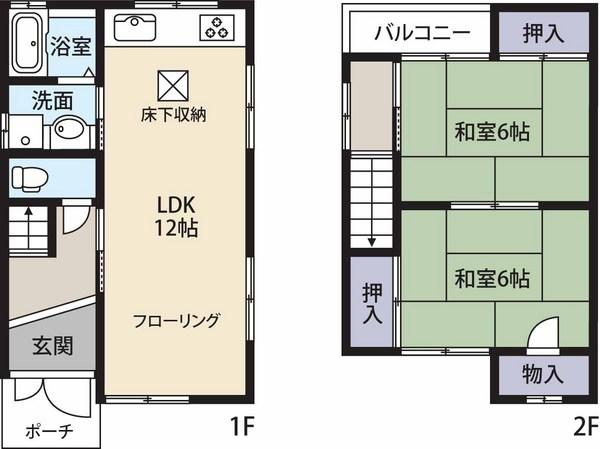 Floor plan. 10.8 million yen, 1LDK, Land area 64.68 sq m , Building area 57.95 sq m