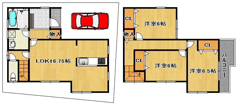 Floor plan. (No. 2 locations), Price 25,800,000 yen, 3LDK, Land area 85.27 sq m , Building area 87.88 sq m