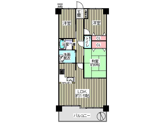 Floor plan. 3LDK, Price 9.8 million yen, Occupied area 71.04 sq m , Balcony area 9.8 sq m