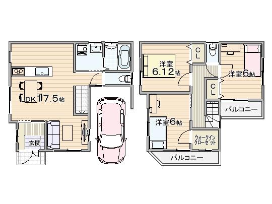 Floor plan. 23.8 million yen, 3LDK, Land area 75.38 sq m , Building area 83.43 sq m