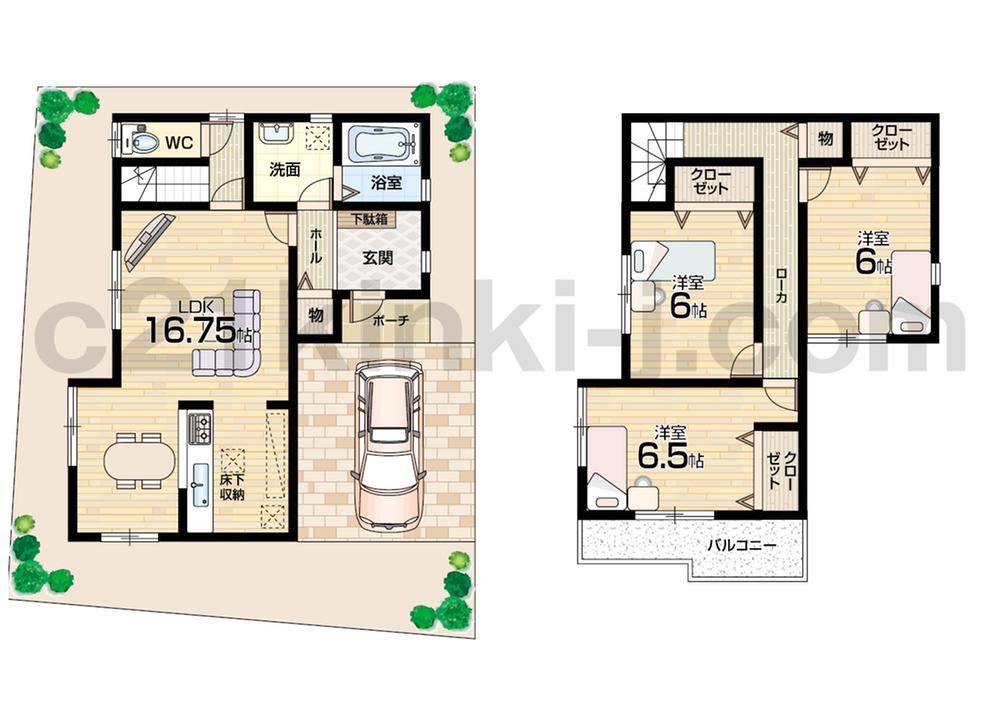 Floor plan. (No. 2 locations), Price 25,800,000 yen, 4LDK, Land area 85.27 sq m , Building area 87.88 sq m