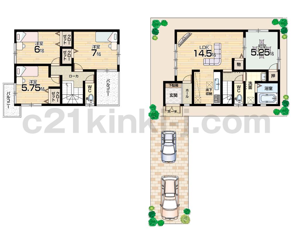 Floor plan. (No. 3 locations), Price 25,800,000 yen, 4LDK, Land area 103.72 sq m , Building area 91.52 sq m