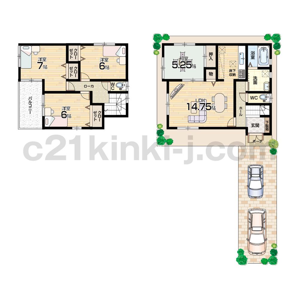 Floor plan. (No. 4 locations), Price 24,800,000 yen, 4LDK, Land area 100.59 sq m , Building area 93.15 sq m