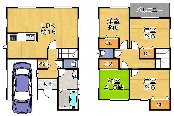 Floor plan. (No. 2 locations), Price 24,800,000 yen, 4LDK, Land area 90.03 sq m , Building area 102.68 sq m