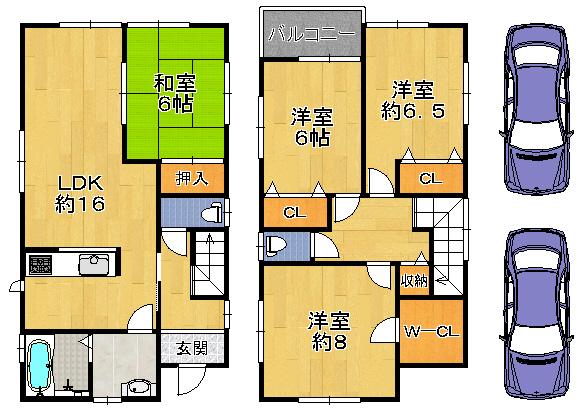 Floor plan. (No. 3 locations), Price 24,800,000 yen, 4LDK, Land area 116.88 sq m , Building area 103.5 sq m