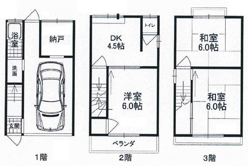 Floor plan. 5 million yen, 3DK, Land area 40.73 sq m , Building area 61.03 sq m parking single possible