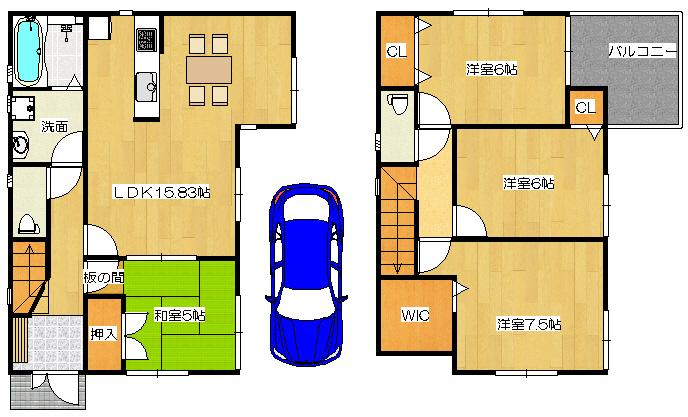 Floor plan. (No. 1 point), Price 29,800,000 yen, 4LDK, Land area 84.62 sq m , Building area 94.5 sq m