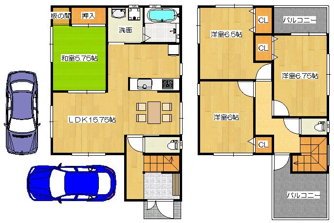 Floor plan. (No. 3 locations), Price 27,800,000 yen, 4LDK, Land area 109.52 sq m , Building area 94.76 sq m