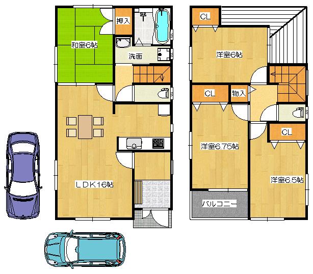 Floor plan. (No. 4 locations), Price 27,800,000 yen, 4LDK, Land area 108.95 sq m , Building area 95.58 sq m