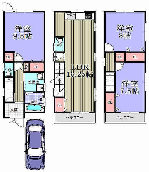 Floor plan. 21.1 million yen, 3LDK, Land area 71.83 sq m , Building area 99.79 sq m