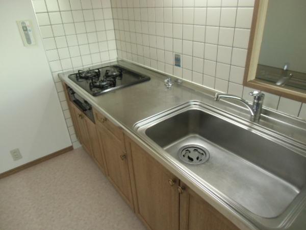 Kitchen. Easy-to-use wide type of kitchen