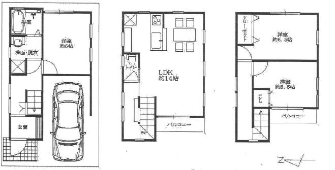 Floor plan. 20.8 million yen, 3LDK, Land area 49.54 sq m , Building area 84.84 sq m 3LDK + is a floor plan of the garage