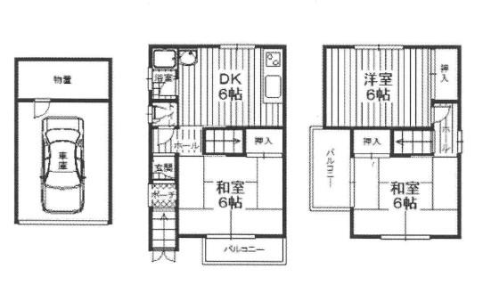 Floor plan. 7.3 million yen, 3DK, Land area 46.36 sq m , Building area 72.18 sq m 3SDK + is a floor plan of the garage