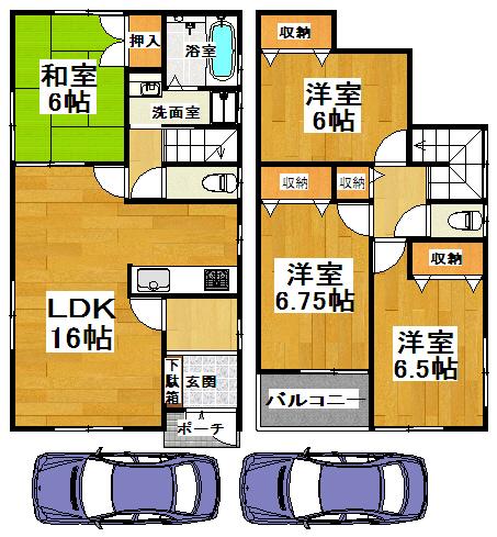 Floor plan. 27,800,000 yen, 4LDK, Land area 109.52 sq m , Building area 95.58 sq m