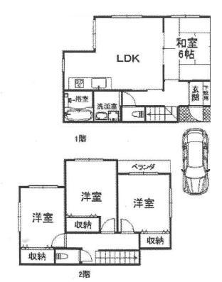 Floor plan. 16.8 million yen, 4LDK, Land area 78.55 sq m , Building area 87.07 sq m 4LDK + is a floor plan of the garage