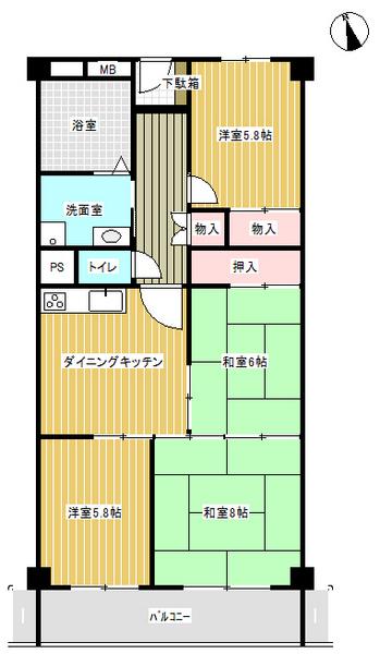 Floor plan. 4DK, Price 9.99 million yen, Occupied area 78.12 sq m