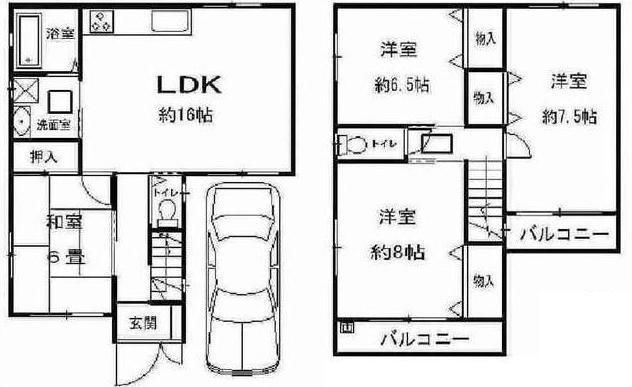 Floor plan. 25,900,000 yen, 4LDK, Land area 82.43 sq m , Building area 97.11 sq m 4LDK! Balcony facing south