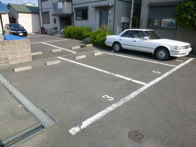 Parking lot. Spacious parking space. 