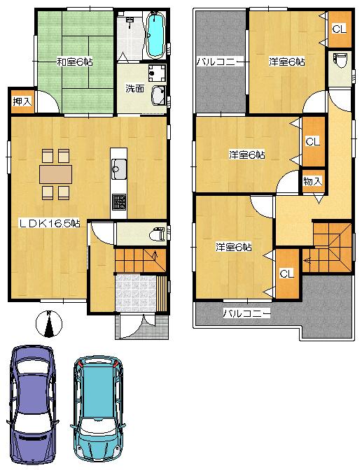 Floor plan. (No. 1 point), Price 26,800,000 yen, 4LDK, Land area 127.19 sq m , Building area 97.6 sq m