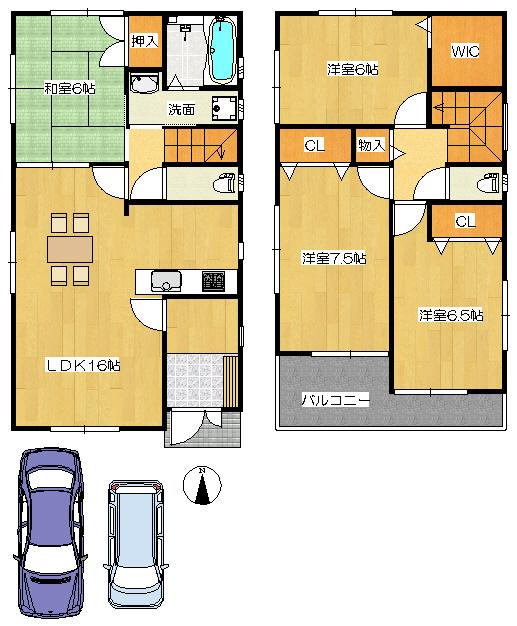 Floor plan. (No. 2 locations), Price 26,800,000 yen, 4LDK, Land area 125.51 sq m , Building area 98.82 sq m