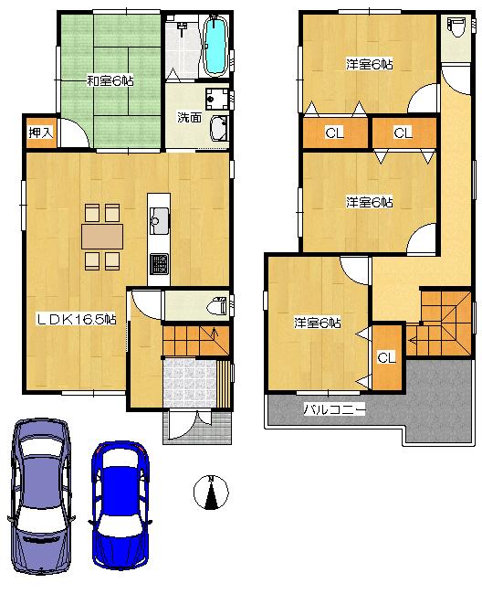 Floor plan. (No. 3 locations), Price 26,800,000 yen, 4LDK, Land area 122.6 sq m , Building area 98.41 sq m