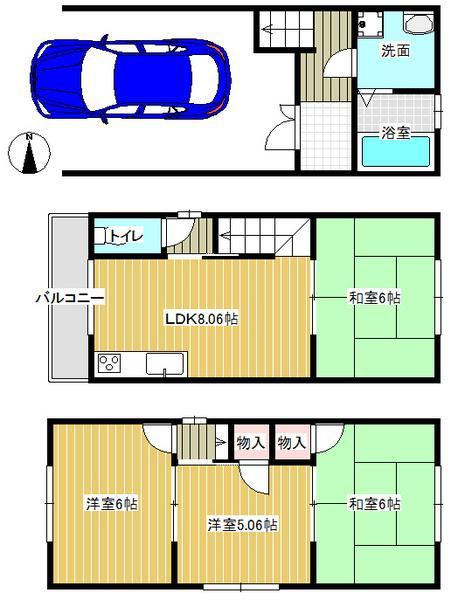 Floor plan. 14.5 million yen, 4DK, Land area 35.24 sq m , Building area 81.6 sq m