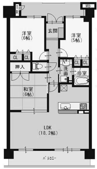 Floor plan. 3LDK, Price 22,800,000 yen, Occupied area 73.56 sq m , Balcony area 19.14 sq m Pets Allowed ・ The room is very clean.