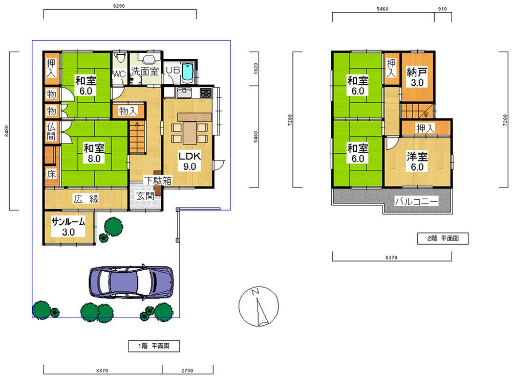 Floor plan. 26,900,000 yen, 5LDK, Land area 144.55 sq m , Building area 116.02 sq m 5LDK + storeroom + Sun Room