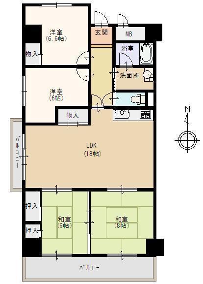 Floor plan. 5LDK, Price 13.8 million yen, Occupied area 93.29 sq m , Balcony area 9.23 sq m