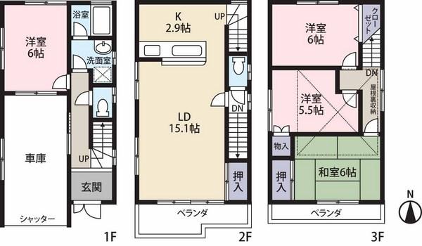Floor plan. 14.5 million yen, 4LDK, Land area 59.12 sq m , Building area 111.78 sq m