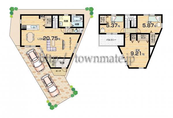 Floor plan. 31,861,000 yen, 3LDK, Land area 100.56 sq m , Building area 92.12 sq m 7 No. Floor land area 100.56 square meters building area  92.12 square meters