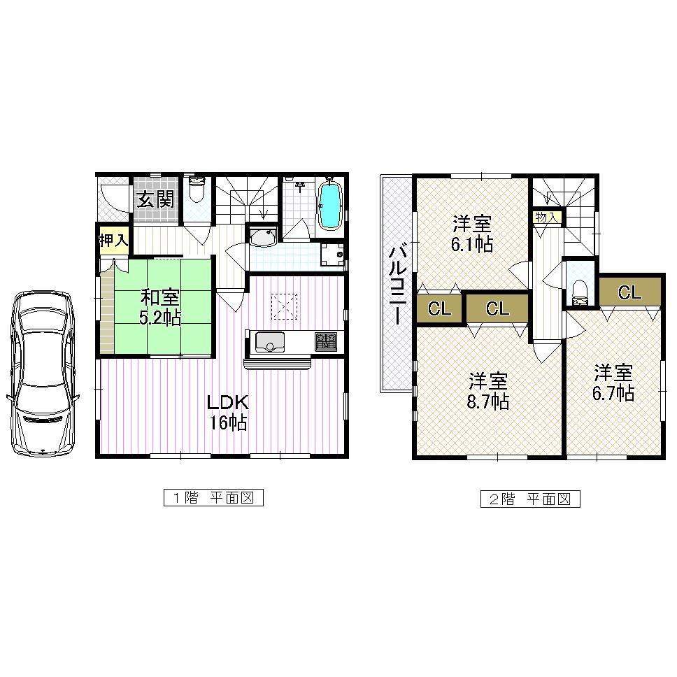 Floor plan. (No. 2 locations), Price 21,800,000 yen, 4LDK, Land area 161.62 sq m , Building area 97.19 sq m