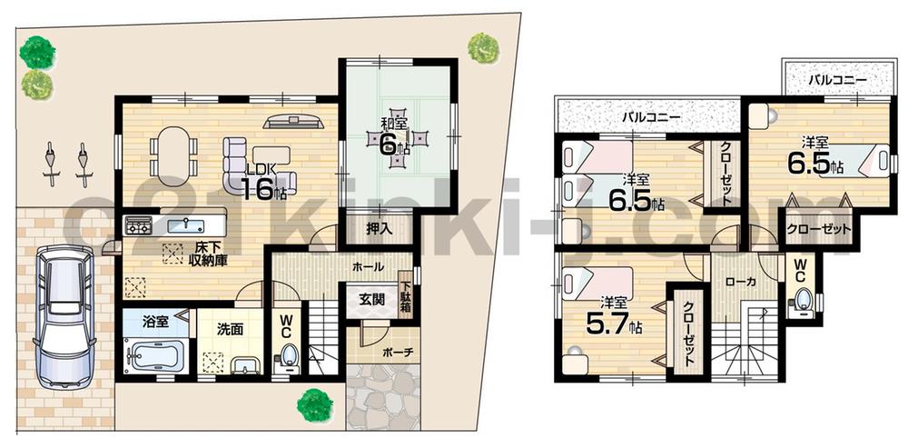 Floor plan. (No. 1 point), Price 26,800,000 yen, 4LDK, Land area 119.13 sq m , Building area 96.05 sq m